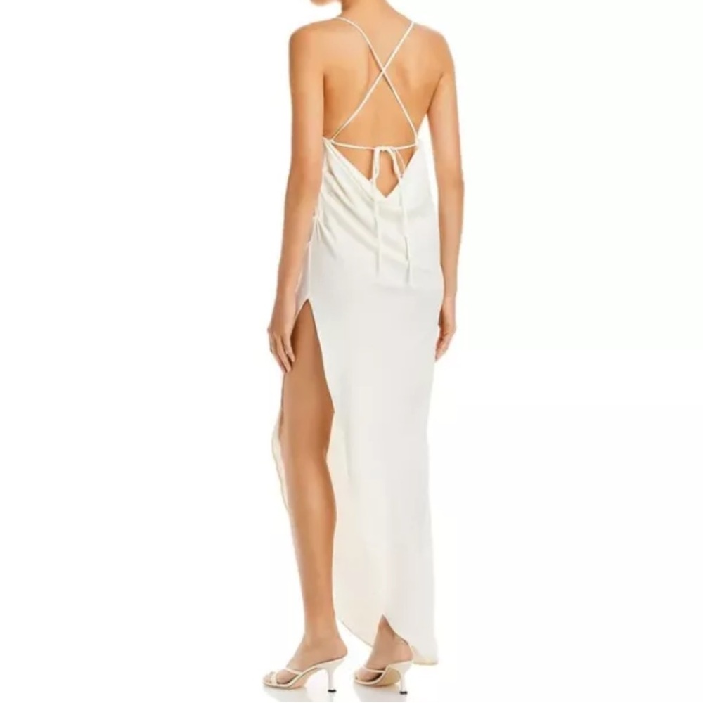 🤍AQUA COWL NECK HALTER MAXI DRESS